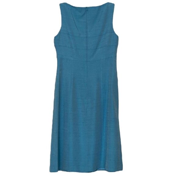 David Meister Shift Dress Turquoise Blue Chest Cut Out Sleeveless Made in USA 4 - Picture 3 of 9